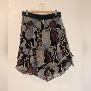 Poleci Black and Gold Patterned Skirt